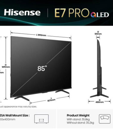 HISENSE 85 inča 85E7Q PRO QLED 4K UHD Smart TV